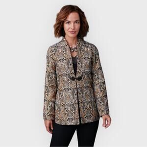 Soft Surroundings Venezia Jacquard Longline Paisley Jacket Coat L